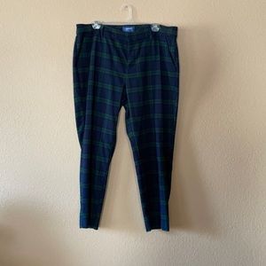 Old Navy green and blue plaid Harper pant